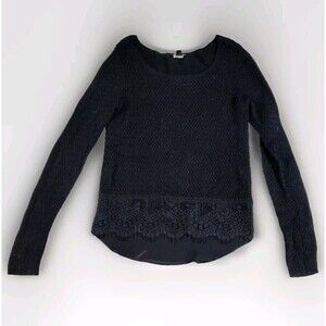 Lucky Brand Sweater Women's Size Small Black Long Sleeve Comfortable Top